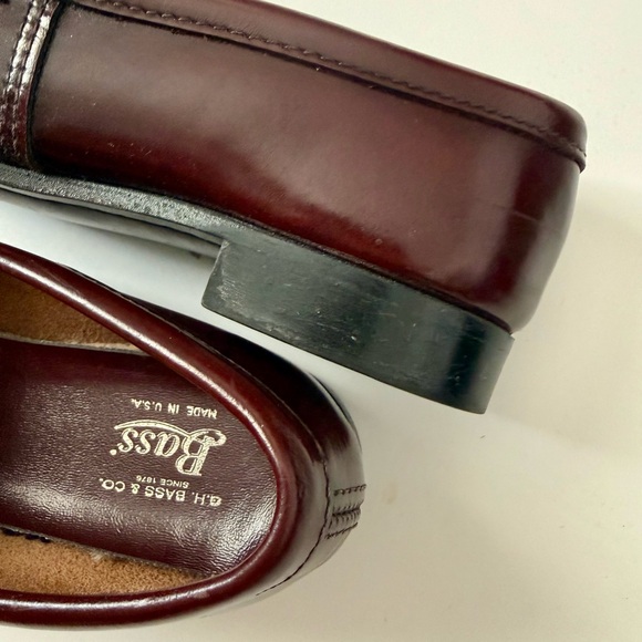 GH Bass Weejuns Vintage Penny Loafers Wine Leather Made in USA 5.5 - Picture 6 of 9